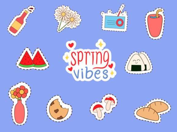 Download Cute Spring Sticker Bundle 5 - Spring sticker Collection