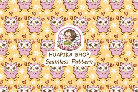 Download Pattern of Pink Owl and a Red Heart - Premium Resources