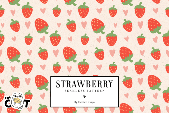 Download Cute Strawberry Heart Seamless Pattern - Premium Resources
