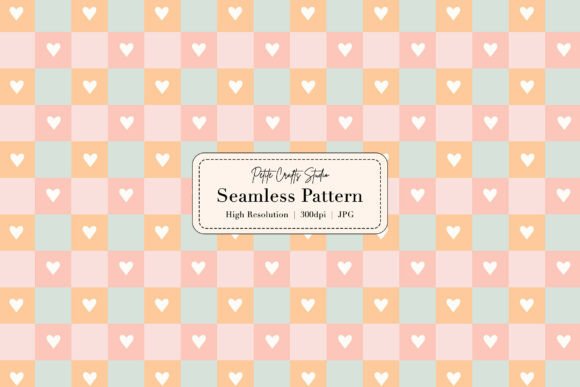 Download Summer Gingham Heart Seamless Pattern - Premium Bundle